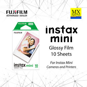 Authentic Fujifilm Instax Mini Glossy Film 10 Sheets - for Fujifilm Instax Mini Instant Cameras and Printers