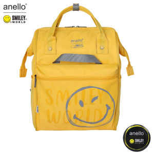 พร้อมส่ง anello x SMILEY กระเป๋าเป้แฟชั่นผู้หญิง ผู้ชาย ช่องเยอะใส่ของได้เยอะ ผ้ากันน้ำ ใส่ได้ทุกเพศ ลายน่ารัก แบบใหม่ ใส่ได้ทุกสไตล์