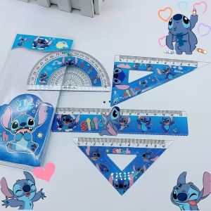 Kawaii Stitch Ruler 4-Piece Set for Students Ruler Protractor Triangle Ruler Multifunctional Measuring Tools Set