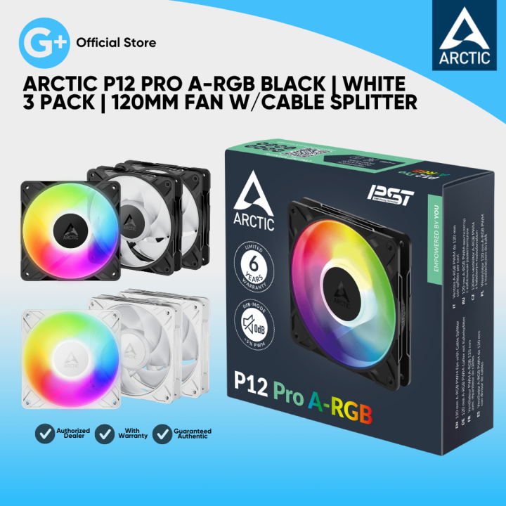 VENTILADOR 12CM ARCTIC P12 PRO PWM NEGRO A-RGB PACK 3 VENTILADORES - miniatura 4