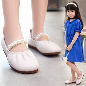 รองเท้าคัทชูเด็กผู้หญิง ติดไข่มุก รุ่น X118