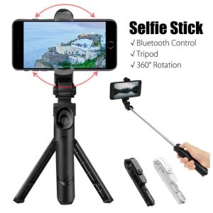 Gậy chụp ảnh tự sướng giá ba chân kèm bộ ghi hình video điều khiển Bluetooth youtuber