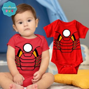 Baby Superhero Onesies with FREE Name Back Print -  IronMan Mark VII