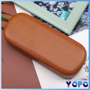 YP Portable Glasses Case Hard Wooden Grain Spectacle Frame Box Reading Glasses Holder Case