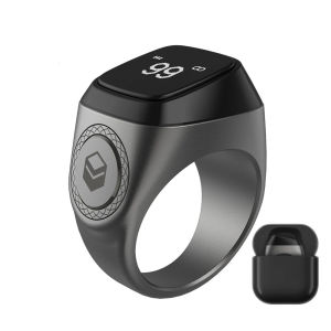 202520mm Ring Tasbih Counter Bluetooth-compatible 5.1 5 Prayer Time Tasbeeh Tally Counter 0.49 Inch OLED Display Islamic Muslim Gift