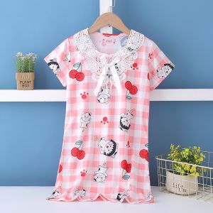 PIYAMA ANAK PEREMPUAN DASTER IMPORT MURAH BAJU TIDUR ANAK KERAH LENGAN PENDEK PRINTING