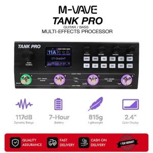【New Arrived】 Minsine M‑VAVE TANK PRO Guitar Bass Multi‑Effects Processor With Dual FX Looper and Drum Machine