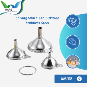 WARS Corong Mini 1 Set 3 Ukuran Stainless Steel Filling Funnel