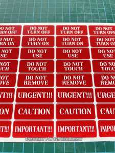 precaution/reminder/do not/waterproof label sticker