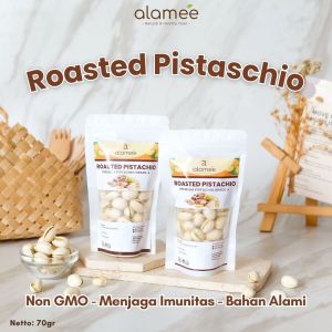 Kacang Pistachio Premium Roasted Pistacio 70gr Fustuk Panggang Fustuk Organic Dalam Cangkang Renyah