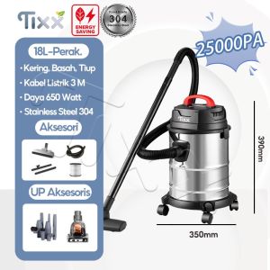 Tixx Vacuum Cleaner 18L  3in1 Vakum/Air Hisap/Blower Sedot Debu Basah Kering Vacum Blower Wet Dry Vacuum Cleaner Wet Dry Penyedot Debu Vacuum Cleaner 3in1 ( Wet Dry & Blow )