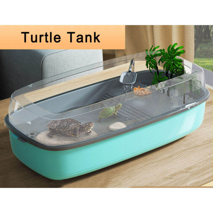 Turtle Mansion Tank Sunbathing Double Deck Easy Cleaning Multilayer ...