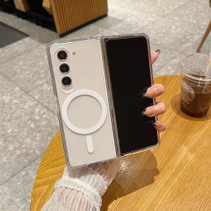 Hard Case Magnetik Magsafe Silikon TPU Soft Hybird Acrylic Transparan Clear Bening Kompatibel Untuk Z Fold 3 Z fold 4 Z fold 5 Z Fold 6 Z Flip 3 Z flip 4 Z flip 5 Z Flip 6