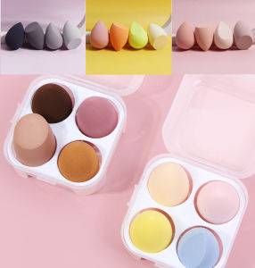 MAANGE 4Pcs Foundation Sponges for Makeup Soft Sponge Puff Cosmetic Make Up Multiple Style Beauty Egg with Box