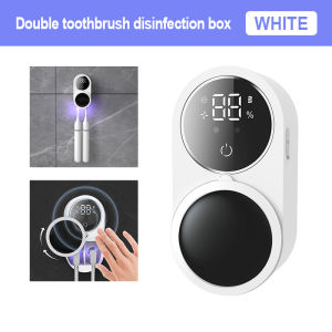 MeeGoo UV Toothbrush Sanitizer Kills 99.9% Bacteria and Viruses Wall-mounted Toothbrush Holder Sterilization Dryer