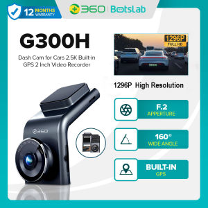 360 Botslab G300H Dash Camera with night vision 360 FHD 1296P Car DVR Motion Detection Collision Induction DashCamwith 160° Wide Angle Loop Time Lapse Recording Built in GPS And Google Maps Parking Monitor