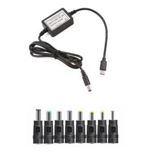 Power Cable Adjustable Voltages Power Adapter with Interchangeable Adapter Tips PVC Texture for Tech Enthusiasts