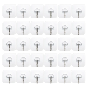 30 Pieces Strong Adhesive Hooks for Home Organization Transparent Acrylic Hooks Heavy Duty Sticky Bathroom Hangers