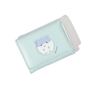 DWT9814 Pu Leather Hamster Short Wallet Printing Cartoon Folding Purse Simple Change Purse Card Holder Girls