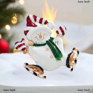 [COD] Auto Stuff เข็มกลัดเคลือบคริสต์มาสใหม่หมวกซานต้าตุ๊กตาหิมะต้นคริสต์มาสกวางเรนเดียร์เกล็ดหิมะหมุดโลหะเครื่องประดับตกแต่งคริสต์มาส