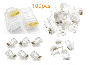 RJ45 CAT5E หัวต่อสายแลน หัวแลนตัวผู้ Plug RJ45 BOX 100หัว