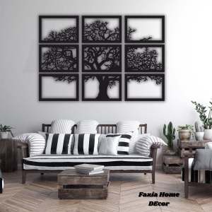 HIASAN DINDING 3D GAMBAR POHON I SET ISI 9 PANEL