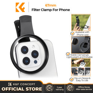K&F CONCEPT 67mm Phone Holder Universal Screw Clip Type Secure Clamp