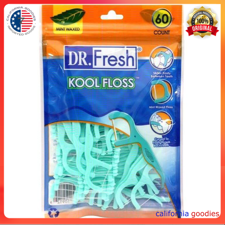 Dr. Fresh Kool Floss Picks 60 Count Mint Waxed (60 Pieces) main image 1