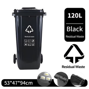 Heavy Duty 120L/240L Outdoor Dustbin with Wheels - Large Capacity Garbage Bin Ideal for Garden Community Commercial Waste Disposal & Recycling