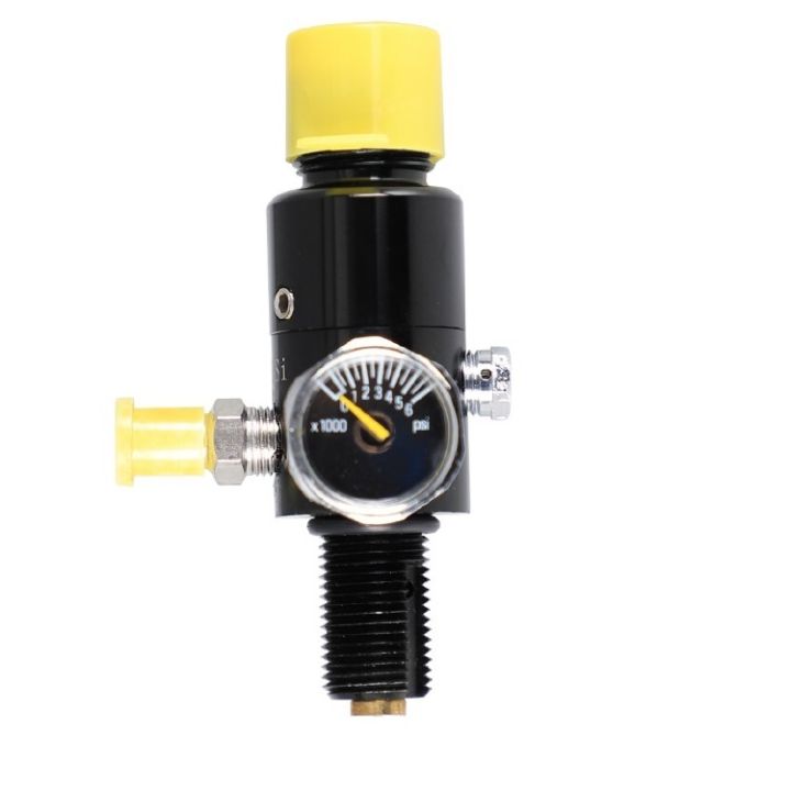 Composite Carbon Fiber Cylinder Pressure Regulator Red Valve Gauge For Scba Diving Tank And Pcp Tank Bottle Valve