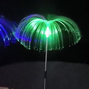 SXH LED Solar Fiber Optic Light Jellyfish Light Outdoor Decorative Light Spring Festival New Year Garden Ground Insert Atmosphere Light Decorative Light