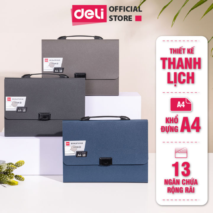 Cặp Đựng Tài Liệu 13 Ngăn DELI Kích Thước A4, Túi Đựng Tài Liệu 13 Ngăn ...