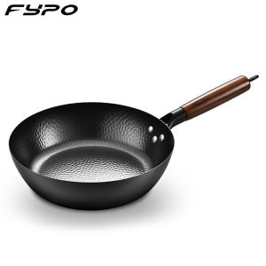 Fypo Chảo Gang 28Cm Chảo Có Tay Cầm Bằng Gỗ Chảo Nấu Ăn Chiên Không Khói Thủ Công Chảo Chống Dính Chảo Cảm Ứng Sử Dụng Chung Chảo Không Tráng Ga Chảo Rán Chảo Bít Tết Chiên Trứng Làm Bánh Kếp Dụng Cụ Nấu Ăn