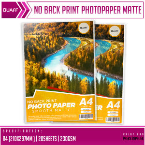 PP Supplies - QUAFF A4 Matte Photopaper No Back Print 230GSM Tree Type for Inkjet Printers