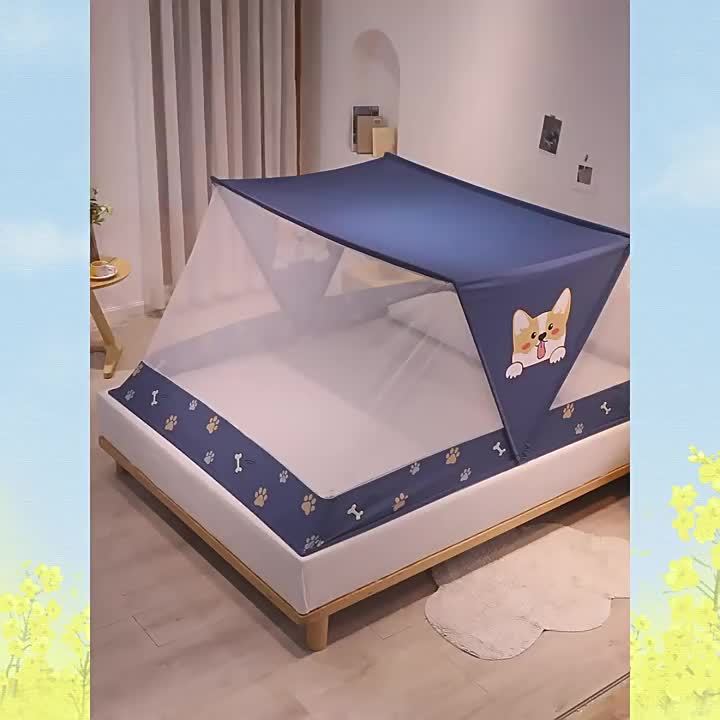 LZD  Installation-Free Folding Mosquito Net Household  2024 New Foldable Thickened and Densely Woven Internet Celebrity Bottomless Height-Adjustable Bed