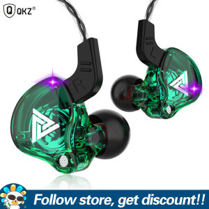 Qkz Ak6 Earphone With Mic Dual Drive In Ear Earbuds HiFi Bass Music IEM Headphones 3.5mm Race Sprots Running Gaming Wired Headsets For Smartphones MP3 MP4 Players Tablet Laptops Computers