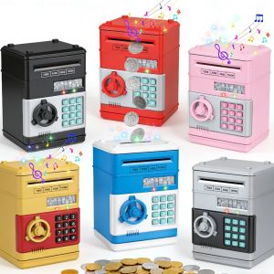 Electronic Piggy Bank Automatic Mini Safe Coins Cash Saving Money Box Password Counter Code Key Lock Coin Bank ATM Child Gift2026