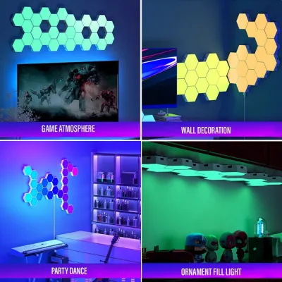RGB Bluetooth LED Hexagon Light Indoor Wall Light APP Remote Control Night Light Computer Game Room