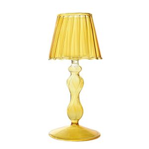 ZSDN MALL Sáng Tạo Chân nến sọc cao Tinh tế Thủy tinh Giá đỡ nến hình đèn Đồ trang trí để bàn NGHỆ THUẬT Nến thủ công Phòng khách