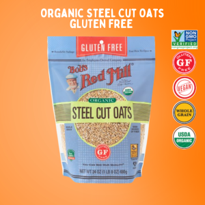Bob’s Red Mill Gluten Free Organic Steel Cut Oat  | บ็อบส์ เรดมิลล์ ข้าวโอ๊ตสตีลคัต ออร์แกนิก ปลอดกลูเตน 680g