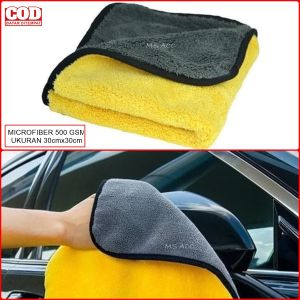Kain Lap Microfiber Body Mobil Motor 500 GSM Ukuran 30x30cm High Grade Serbaguna Micro Fiber OO