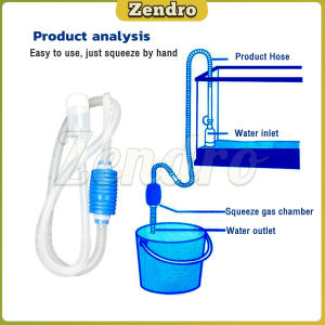 ZEO Aquarium Cleaning Siphon Pump Water Changer Gravel Cleaner Fish Tank Easy Dirt Remover Tools