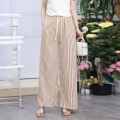 Fashion Striped Women's Square Pants: Rayon Fabric Free Size Fit 28-36