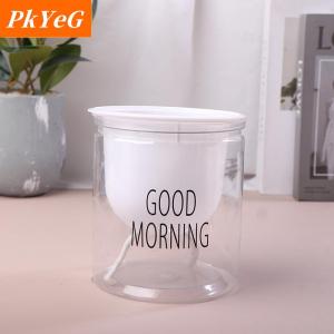 [COD] PkYeG TOOL กระถางดอกไม้ไฮโดรโปนิกส์ใส่น้ำอัตโนมัติกระถางดอกไม้พลาสติกสองชั้นใสรดน้ำด้วยตัวเองสำหรับสำนักงาน