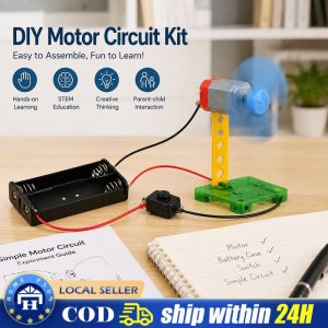 1Pc 130 Motor Kit with 2x Battery Storage Case and Switch 16500 RPM Mini Student DIY Electronic Motor Circuit Models Kit
