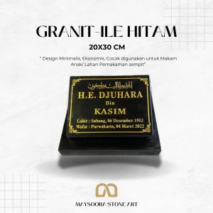 BATU NISAN DUDUKAN PERSEGI GRANIT-ILE 20X30 CM