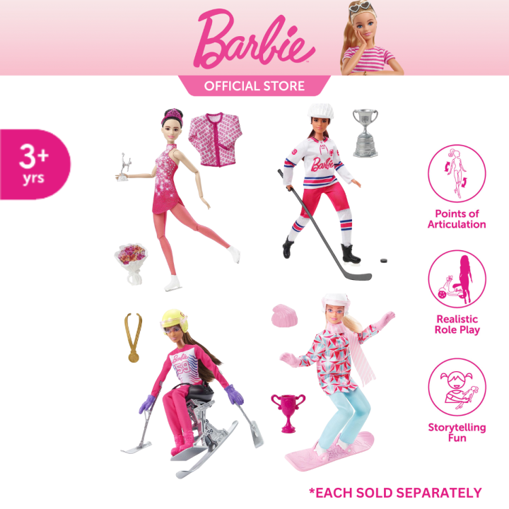 Barbie Career Winter Sports Career Dolls (Skier, Hockey Player