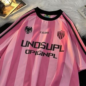 เสื้อยืดสตรีทเยาวชน สไตล์เกาหลี ZITY ดีไซน์สปอร์ต คอวี ทรงผ่อนคลาย