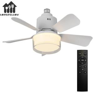 Ceiling Fan Light Socket Ceiling Fan 3 Wind Speed LED Light Fan Remote & APP Control Timing Wireless Fan for Home Office
