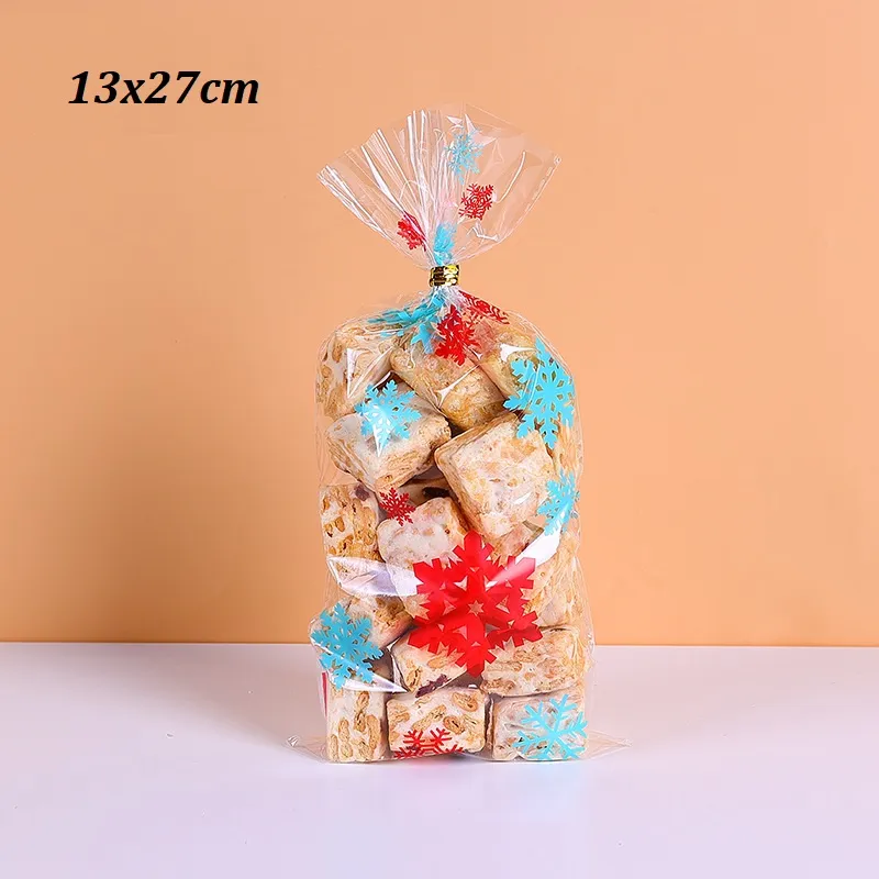 10 PCS Transparent Cookie Candy Loot Bag Xmas Giveaway Plastic